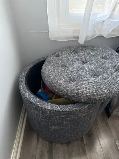 Round Ottoman with Storage, View more