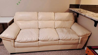 White leather 3 pieces and 2 pieces sofa/couch set