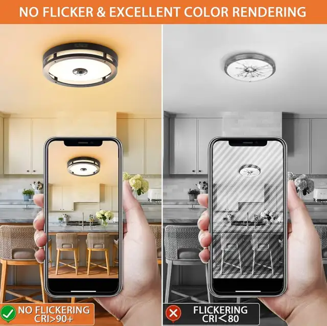  LED Flush Mount Ceiling Light 12” Motion Sensor Dusk to Dawn in Indoor Lighting & Fans in Hamilton - Image 5