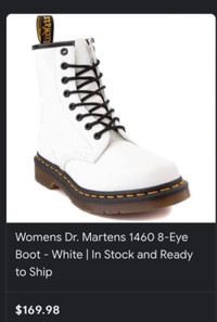 150$ (negotiable) Dr Martens Gender inclusive 1460 W boot white