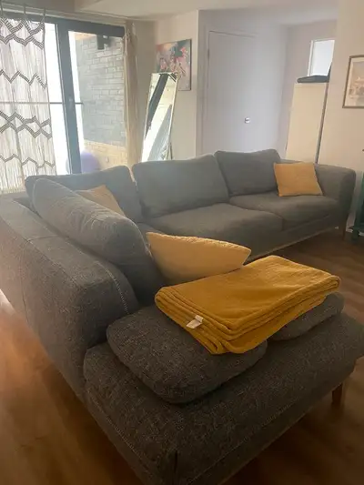 Hello. I am selling my sectional because I am moving . It is almost new. Large and cozy specially in...