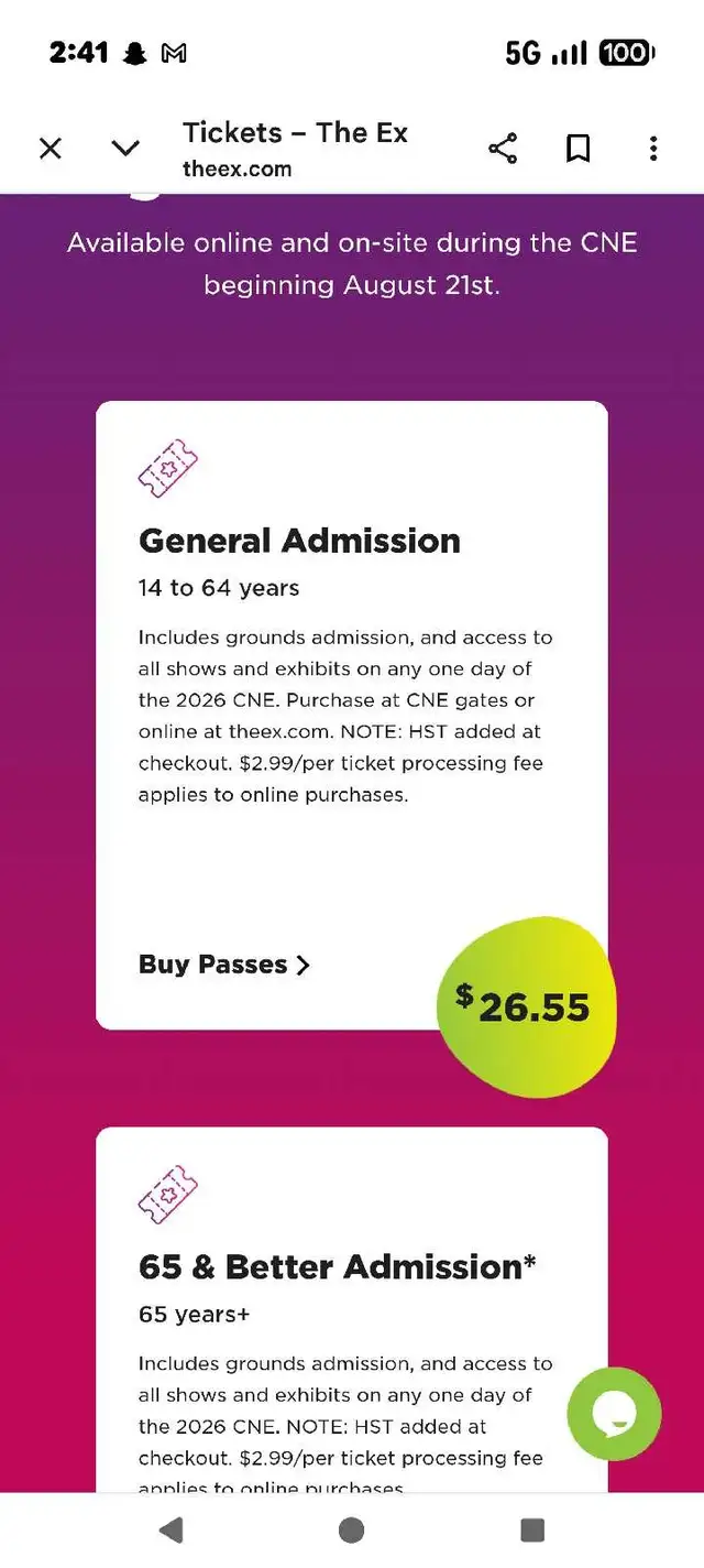 General Admission to CNE547952807169894401