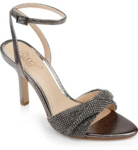 April Ankle Strap Sandal BADGLEY MISCHKA in Pewter, size 6