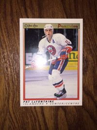 1990-91 O-Pee-Chee Premier Pat LaFontaine hockey card (#56)