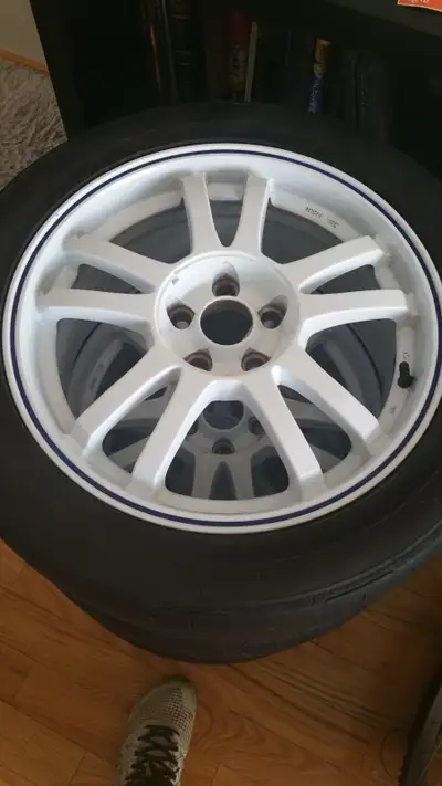 4 rims and tires 7.5Jx17 ET45 PCD 5x108.0 fits all P1/P2/P3 Volvo, Ford Focus & Fiesta, + others Nit...