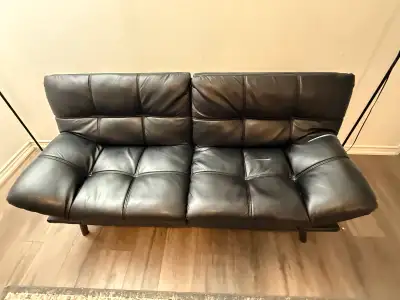 Faux leather black Futon, View more