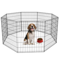 Bestpet Dog Playpen, Black, 8 Panel, 30"H