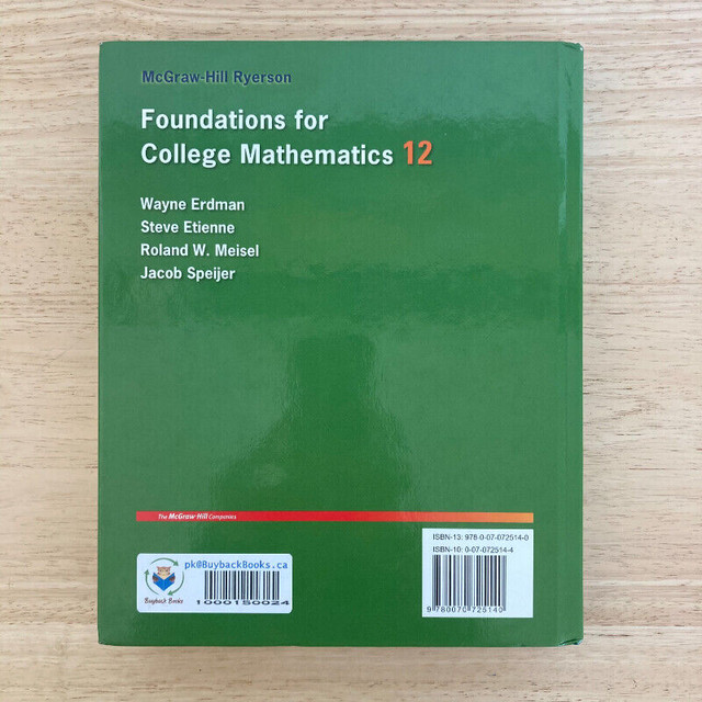 *$39 McGraw FOUNDATIONS FOR COLLEGE MATHEMATICS 12 in Textbooks in City of Toronto - Image 4