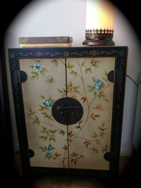 Cabinet Oriental Hand Painted Display Storage Cabinet - $475 ((Y