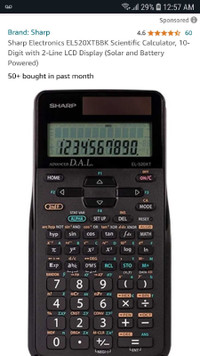 Sharp calculator EL-546XT