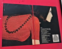 AFFICHE VINTAGE 1967 PURE LAINE VIERGE FRENCH WOMENS WOOL AD