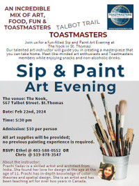 Sip & Paint Art Evening with Talbot Trail Toastmasters