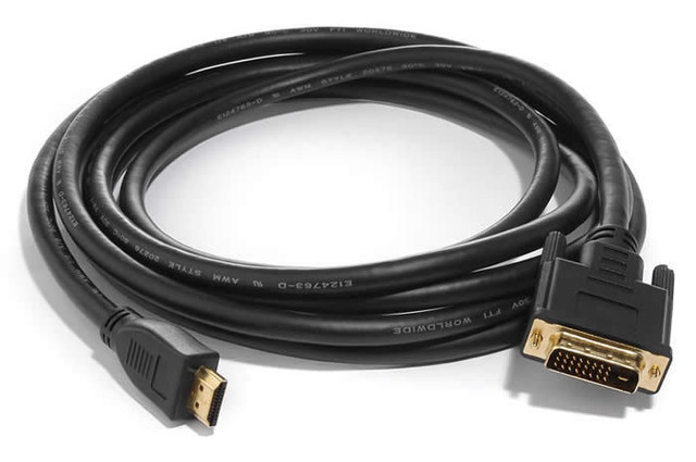 New Heavy Duty Extra Thick 15Ft Gold DVI To HDMI Cable in Cables & Connectors in Winnipeg