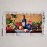 Hand Embroidered Fruit Banquet Needlepoint Stitched Canvas