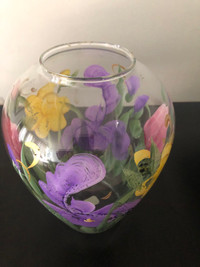 Hand painted glass vase