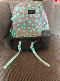 Sac d’école vert et gris JANSPORT green and gray backpack