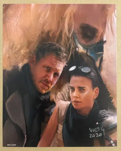 Brand new in protective top loader acrylic sleeve. Guaranteed mint condition. This 8” x 10” Mad Max:...