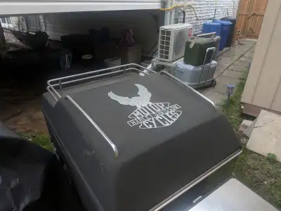 "Harley Davidson" brand Motorcycle trailer in excellent condition. Chrome wheels and great tire trea...