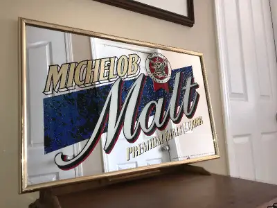 Vintage Michelob Premium Malt Liquor mirror sign This Large vintage Michelob Malt Liquor Bar, Pub Ma...