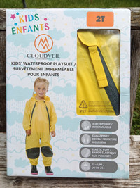 New Cloudveil Kids Waterproof Playsuit, Size 2T