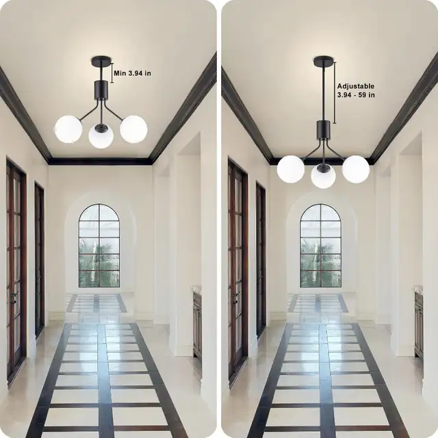 NEW IN BOX: Large 3-Light Modern Chandelier with White Shade in Indoor Lighting & Fans in Markham / York Region - Image 8