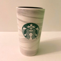 2020 Starbucks Coffee Travel Ceramic Tumbler Grey Swirl Marble