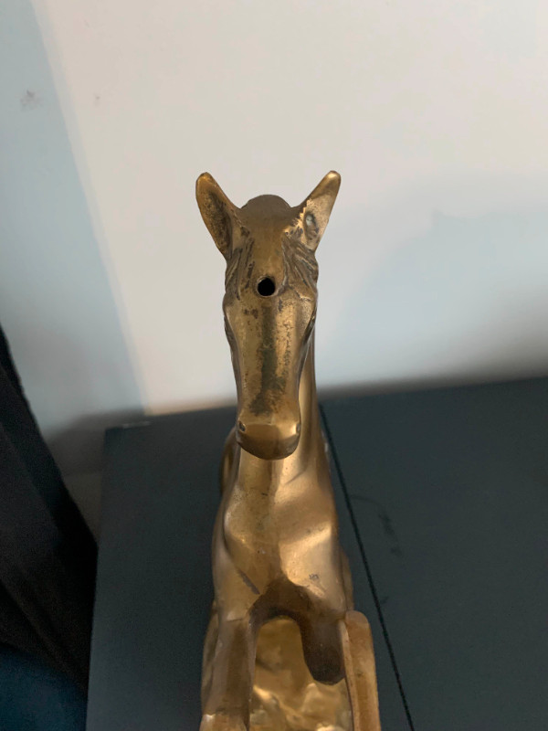 Large Brass Horse Rearing Figurine - 15in tall in Arts & Collectibles in Fredericton - Image 3