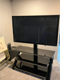55” Panasonic TV and Glass Stand
