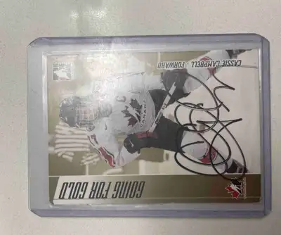Signed Cassie Campbell card, edges have little scuffs but no other damage. Asking 150 OBO