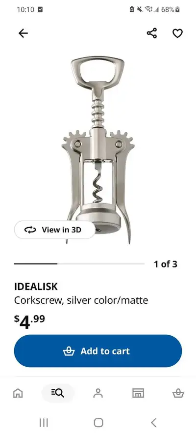 Ikea Idealisk Corkscrew, View more