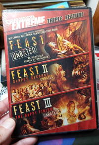 DVD :   Feast   (3 movies on 1 disk)  horror/gore-  still sealed