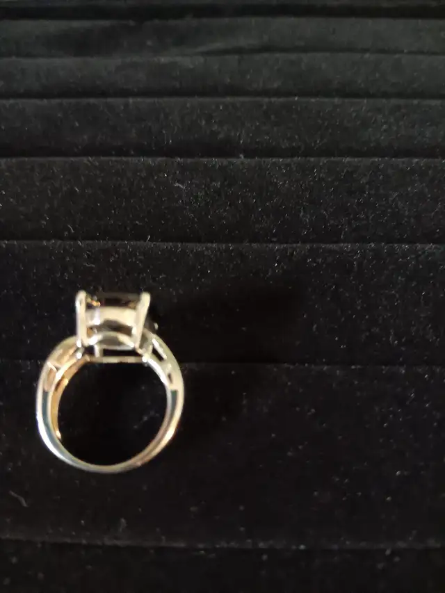 Checkerboard Smokey Quartaz and Sterling Silver Ring.63782627114627124