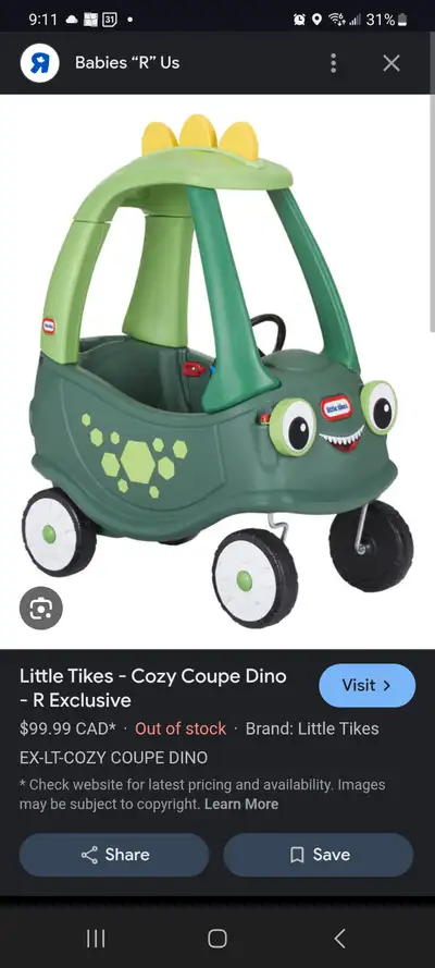 This little tikes car is a great ride-on toy for someone with a playground, floor, or paved area to...