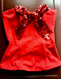 Womens red top great for party’s, Christmas with some sparkle 