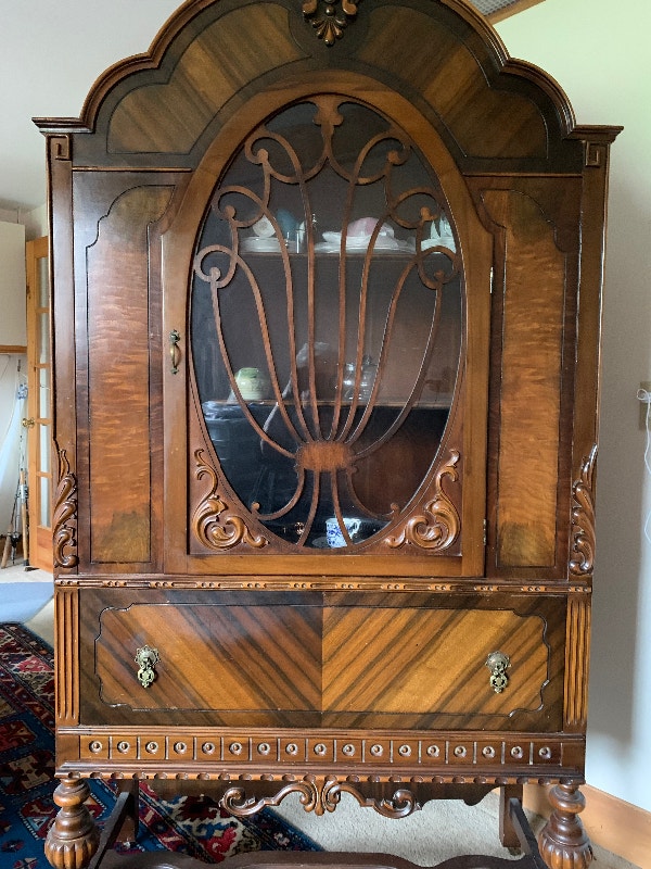 China Cabinet - Walnut, Antique 1930s | Hutches & Display Cabinets ...
