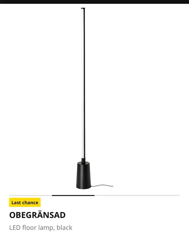 Ikea OBEGRANSAD Led floor lamp in Indoor Lighting & Fans in Markham / York Region - Image 2