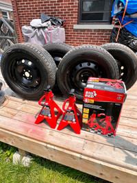 Snow tire package plus Torin big red jack stand