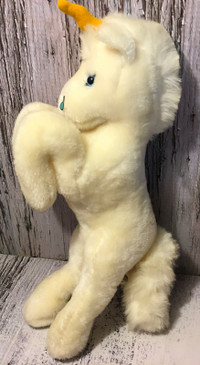 Vintage Mighty Star White Unicorn Plush