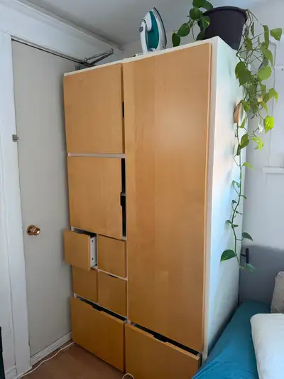IKEA Birch Wardrobe with Drawers & Shelves, Excellent Condition, View more