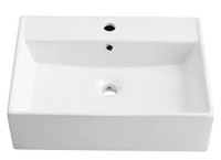 White Rectangle Ceramic Above Counter Basin Sink