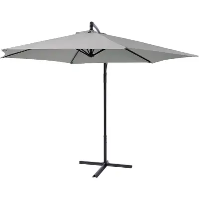 Life at Home 10' Off-set Patio Umbrella Grey. Currently sells for $129.00 at Superstore. We bought l...