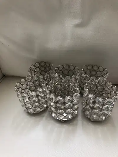 4 jewelled candle holders, View more