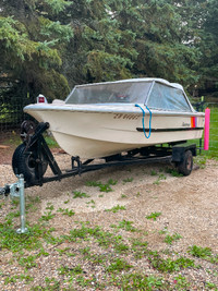 14 foot fibreglass boat with trailer