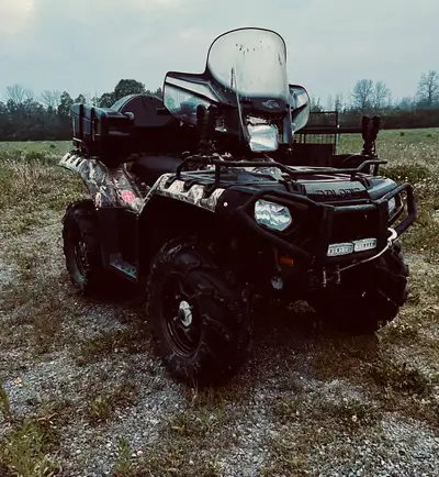 Runs good, used for hunting only, never mud bogged. Low kms, new battery, brakes, tires, & fuel pump...