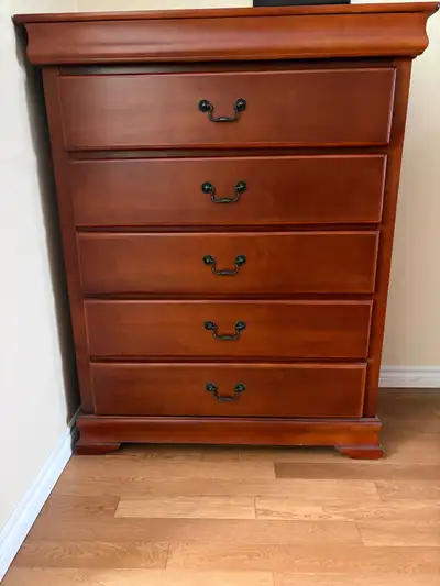 Tall boy wood upright dresser, View more