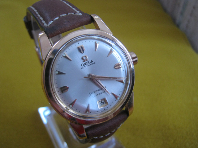 1950s VINTAGE OMEGA SEAMASTER CALENDAR 18K ROSE GOLD CALIBER 355 in Jewellery & Watches in Mississauga / Peel Region - Image 3