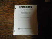 Kubota L-220, L-322 Rotary Snow Plow Parts and Owners Manual