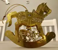 Ornements de Noel - Lot de 9 Cheval a Bascule 3D Rocking Horse