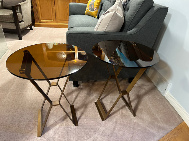 Pair of Metal and Glass End Tables $300/both | Coffee Tables | Calgary |  Kijiji