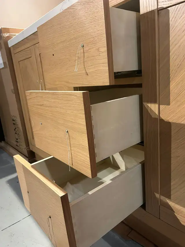 72” Double Bathroom Vanity Sink Cabinet Marble Top - Brand New in Cabinets & Countertops in Oakville / Halton Region - Image 8